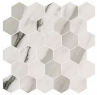 MileStone - 2" Jem ARIA GOLD Matte Porcelain Hexagon Mosaic Tile (10 Pc. Pack - 12"X12" Sheets)