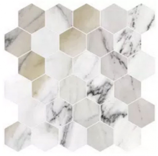 MileStone - 2" Jem CRESCENDO BLUE Matte Porcelain Hexagon Mosaic Tile (10 Pc. Pack - 12"X12" Sheets)
