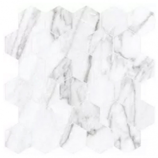 MileStone - 2" Jem FORTE WHITE Matte Porcelain Hexagon Mosaic Tile (10 Pc. Pack - 12"X12" Sheets)