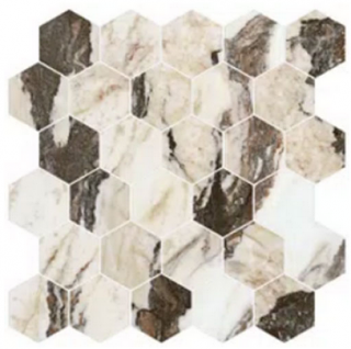 MileStone - 2" Jem SYMPHONY RED Matte Porcelain Hexagon Mosaic Tile (10 Pc. Pack - 12"X12" Sheets)