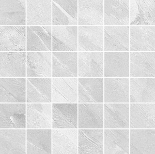 Happy Floors - 2"x2" Soft Stone LIGHT GREY Porcelain Mosaic Tile (Matte Finish - 12"x12" Sheet)