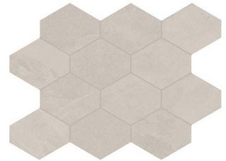 Unicom Starker - Brazilian Slate Oxford White Porcelain Hexagon Mosaic Tile (Matte Finish - 10"x13" Sheet)