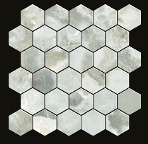 Gazzini - 2" 3D Marbles ANTIQUE PORTOFINO Porcelain Hexagon Mosaic Tile (Honed Finish - 10.5"x11" Sheet)