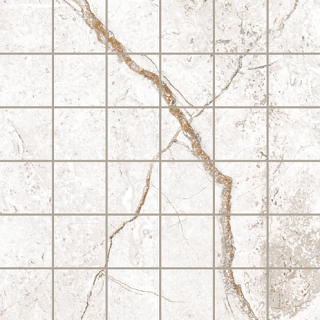 Happy Floors - 2"x2" Toscana BIANCO Porcelain Mosaic Tile (Matte Finish - 12"x12" Sheet)