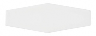 Happy Floors - 3"x8" Artisan WHITE Glossy Ceramic Elongated Hex Tile