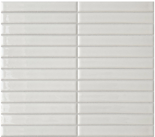 Terratinta - 1"x6" DOVER WHITE Stick Porcelain Mosaic Tile (Glossy Finish - 11.4"x12" Sheet)