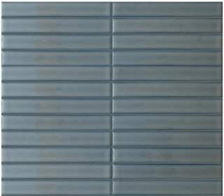 Terratinta - 1"x6"  Stick Porcelain FJORD BLUE Mosaic Tile (Glossy Finish - 11.4"x12" Sheet)