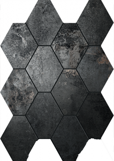 Unicom Starker - Oxid IRON Porcelain Hexagon Mosaic Tile (Matte Finish - 10"x13" Sheet)