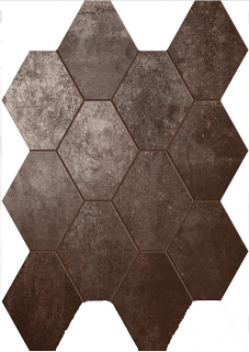Unicom Starker - Oxid LAVA Porcelain Hexagon Mosaic Tile (Matte Finish - 10"x13" Sheet)
