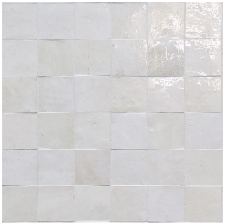 Zin 2"x2" DESERT WHITE Classic Zellige Glossy Mosaic Tile (11-3/4"x11-3/4" Sheet)