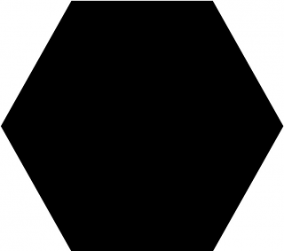 Geotiles - 10.2"x11.4" Solid BLACK Hexagon Tile (Matte Finish)