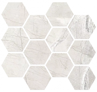 Milestone - 3" Absolute WHITE Hexagon Mosaic Tile (10 Pc. Pack - Matte Finish - 9"x11" Sheet)