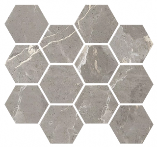 Milestone - 3" Absolute DARK GREY Hexagon Mosaic Tile (10 Pc. Pack - Matte Finish - 9"x11" Sheet)