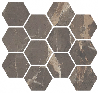 Milestone - 3" Absolute BROWN Hexagon Mosaic Tile (10 Pc. Pack - Matte Finish - 9"x11" Sheet)