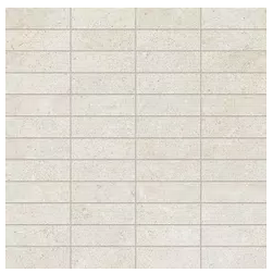Milestone - 1"x3" Atelier WHITE SAND Porcelain Mosaic Tile (10 Pc. Pack - Matte Finish - 11.7"x11.7" Sheet)
