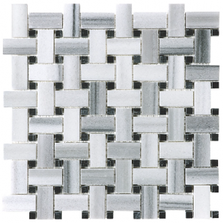 Fluid Basketweave Polished Marble Mosaic Tile (12"x12" Sheet)